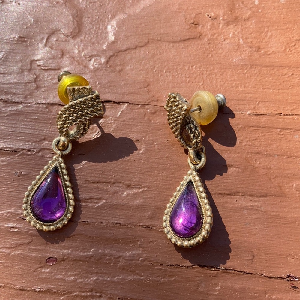 Purple dangle earrings